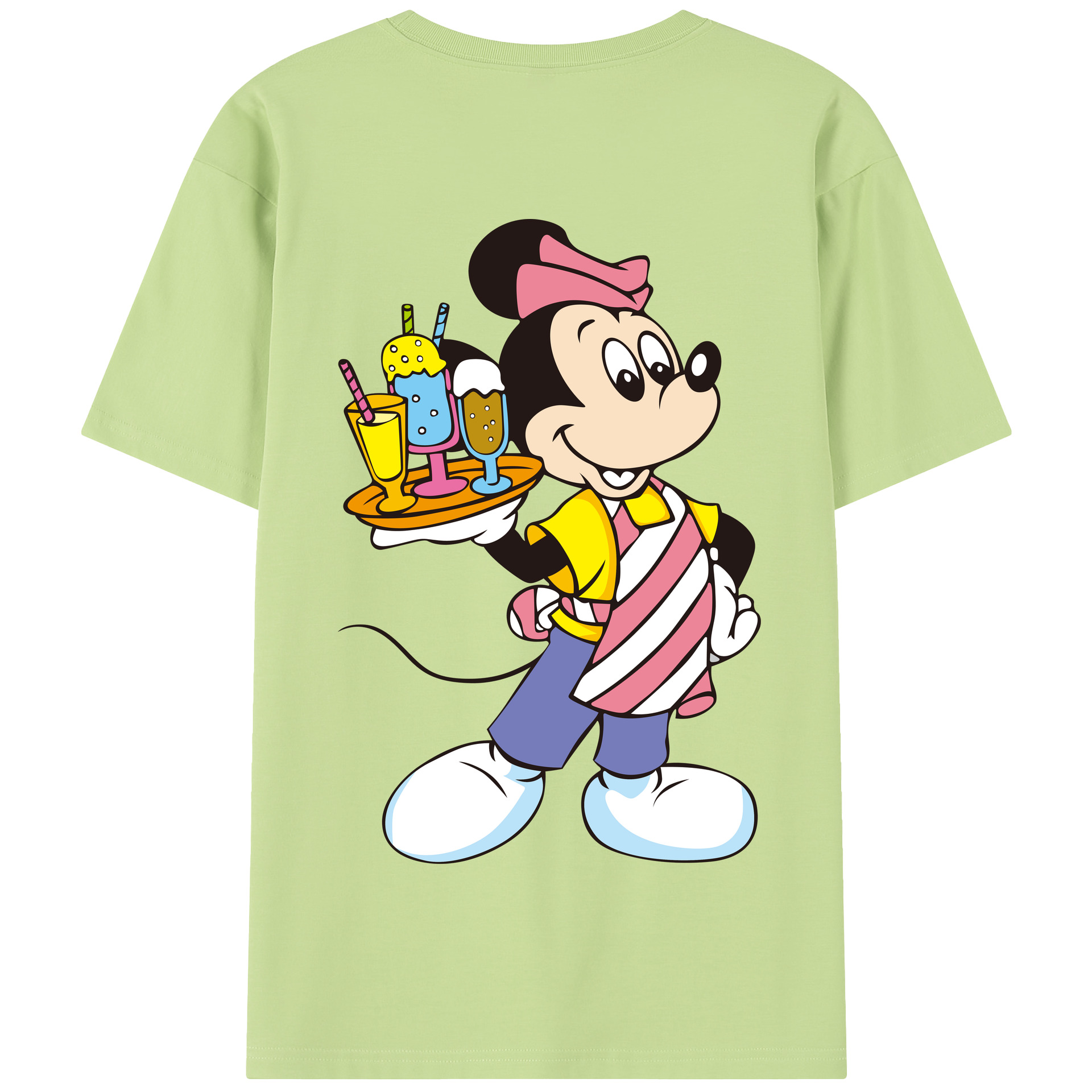 （画像用） ミッキーマウス Mickey Mouse 綿100％半袖Tシャツ（背面プリント）